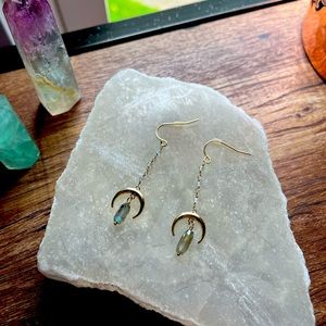 Luna Norte labradorite moon earrings